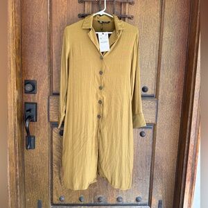 Zara green Button-Down Shirt  Dress Size XS